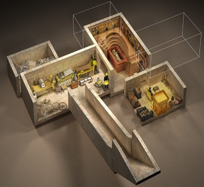 Vue intérieur du tombeau de Toutankhamon